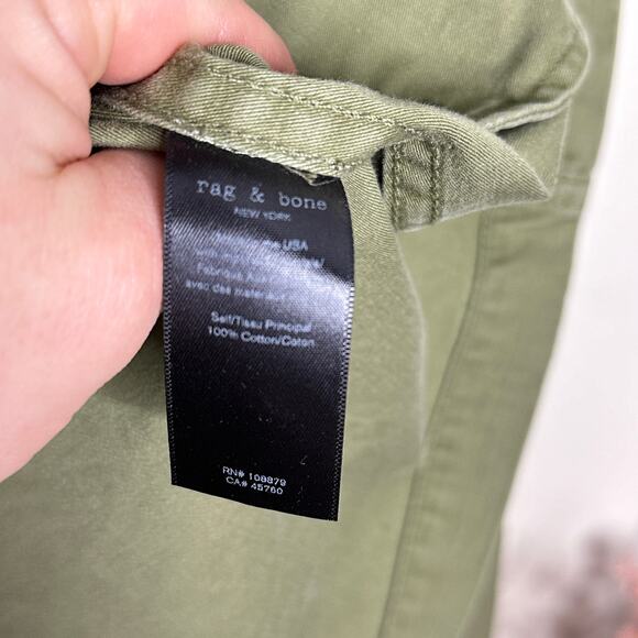 RAG & BONE Daniella Washed Utility Military Jacket Olive Green Sz XS {3Q9} - Picture 5 of 5